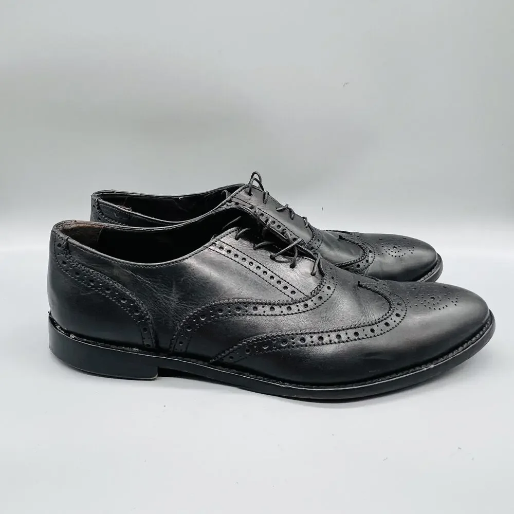 To Boot New York Shoes Mens 12 Black Leather Adam Derrick Wingtip Oxford Dress